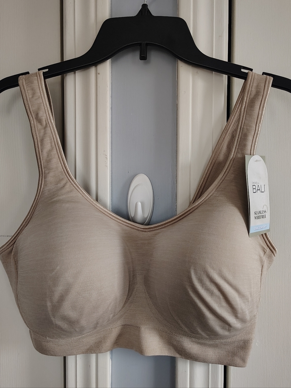 Bali Seamless Wide-Strap No-Slip Bra - Natural/Beige 3XL